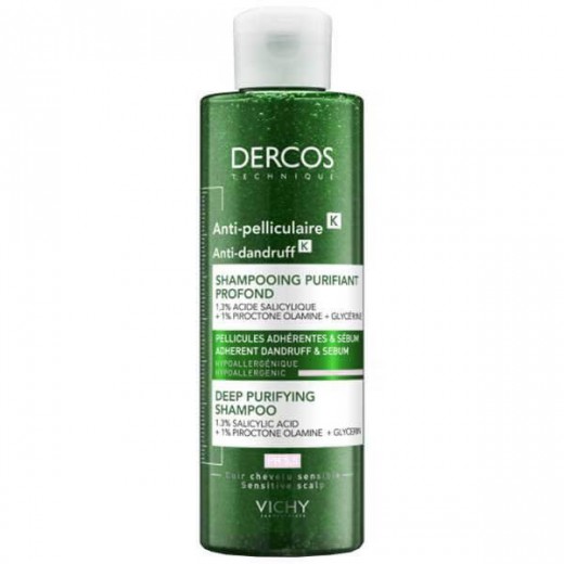 Vichy Dercos Anti Dandruff K, szampon przeciwłupieżowy, głęboko oczyszczający, 250 ml