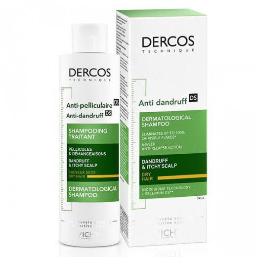 Vichy Dercos Anti Dandruff DS, szampon przeciwłupieżowy, włosy suche, 200 ml