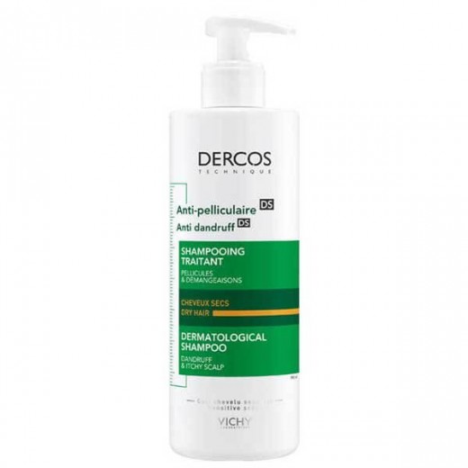 Vichy Dercos DS, szampon przeciwłupieżowy, włosy suche, 390 ml
