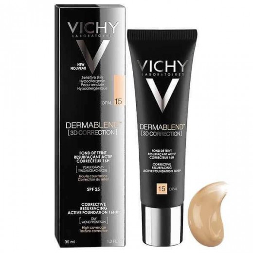 Vichy Dermablend 3D, podkład wyrównujący powierzchnię skóry, 15 Opal, 30 ml