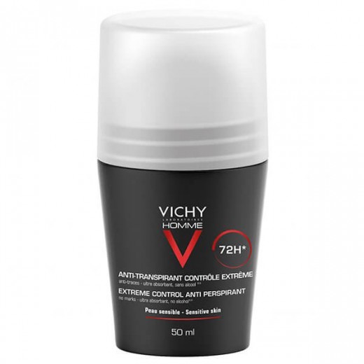Vichy Homme, antyperspirant roll-on dla mężczyzn, 72-godzinna ochrona, 50 ml