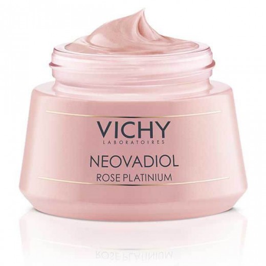 Vichy Neovadiol Rose Platinium, różany krem do twarzy wzmacniająco-rewitalizujący dla skóry dojrzałej, pozbawionej blasku, 50 ml