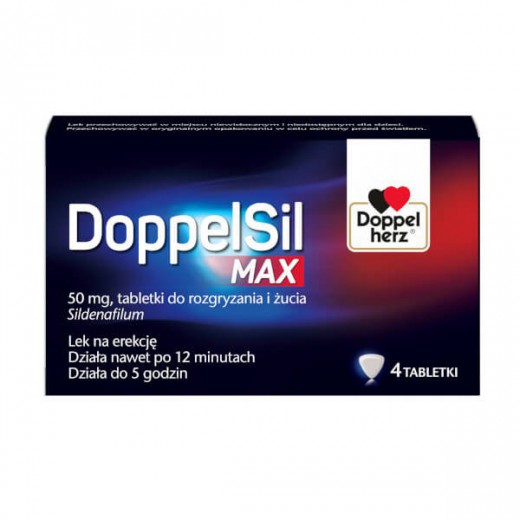 DoppelSil Max 50 mg, 4 tabletki do rozgryzania i żucia