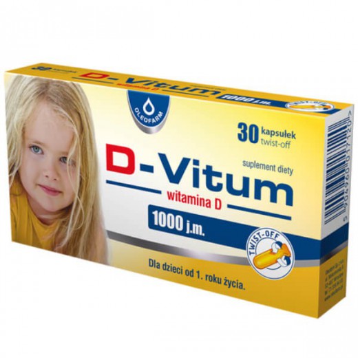 D-Vitum Witamina D 1000 j.m., 30 kapsułek twist off