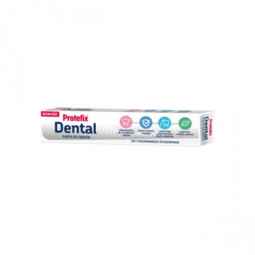 Protefix Dental, pasta do zębów, bez fluoru, 75 ml
