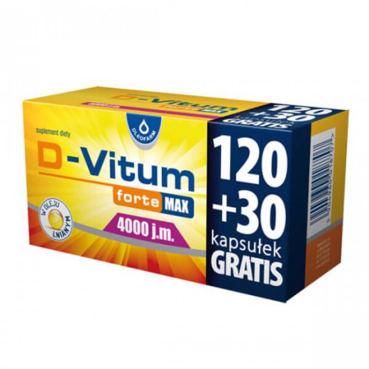 D-Vitum Forte Max 4000 j.m., 150 kapsułek