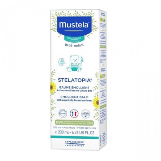 Mustela Stelatopia, balsam emolient, od urodzenia, skóra atopowa, 200 ml