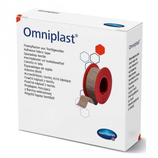 Omniplast, przylepiec tkaninowy z wiskozy, 1,25cm x 5m, 1 sztuka
