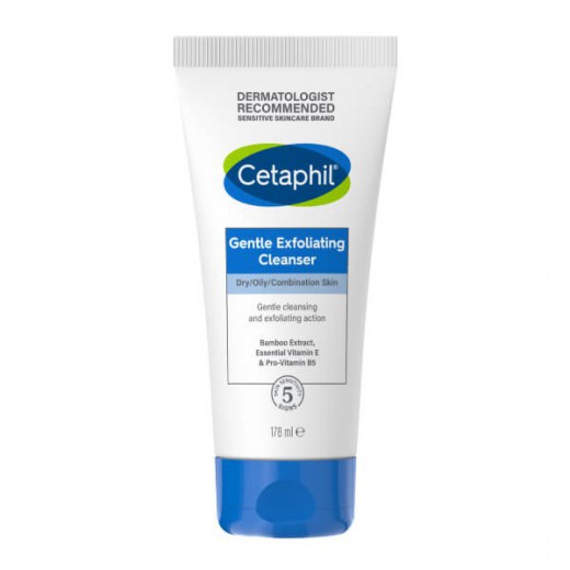 Cetaphil, delikatny żel oczyszczający do twarzy z peelingiem, 178 ml