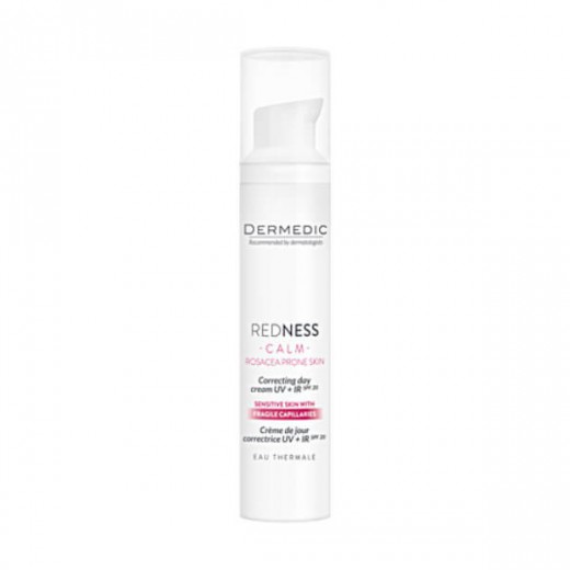 Dermedic Redness Calm, krem korygujący UV+ IR na dzień, skóra naczyniowa z tendencją do rumienia i trądziku różowatego, 40 ml