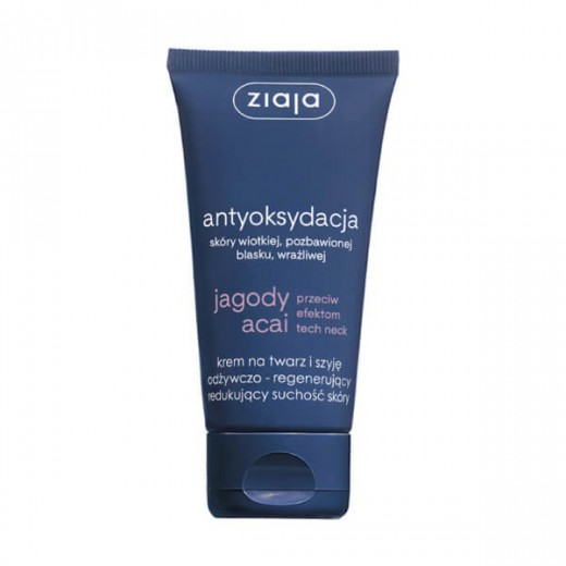 Ziaja Jagody Acai, krem odżywczo-regenerujący na twarz i szyję, 50 ml