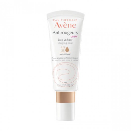 Avene Antirougeurs Unify, pielęgnacja wyrównująca koloryt, skóra wrażliwa i skłonna do zaczerwienień, SPF30, 40 ml