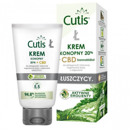 Cutis Ł-Łuszczyca, krem konopny 20% + CBD, 120 ml