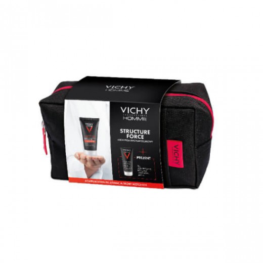 Zestaw Vichy Homme Structure Force, krem do twarzy dla mężczyzn, 50 ml + Hydra Mag C, żel pod prysznic, 200 ml