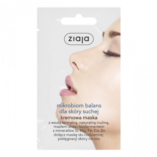 Ziaja Mikrobiom, kremowa maska, balans dla skóry suchej, 7 ml