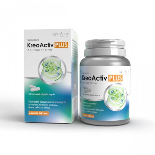 KreoActiv Plus, kompleks enzymów trawiennych, 50 kapsułek