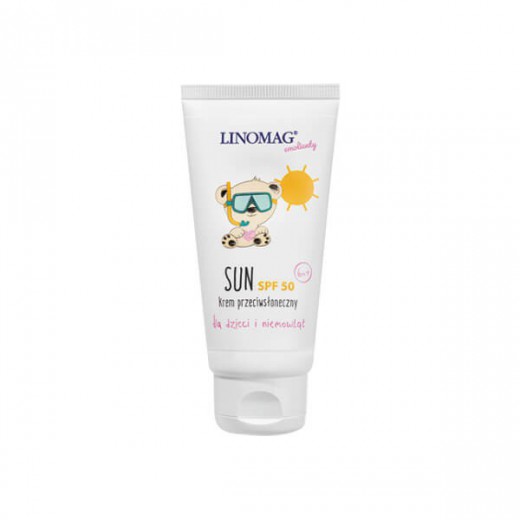 Linomag Emolienty Sun, krem przeciwsłoneczny dla dzieci i niemowląt od 6 miesiąca, SPF50, 50 ml