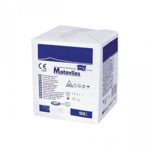 Matopat Matovlies, kompresy niejałowe, 4-warstwowe, włókninowe, 30 g/ m2, 7,5 cm x 7,5 cm, 100 sztuk