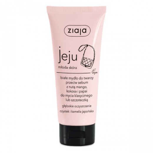 Ziaja Jeju, mydło do twarzy przeciw sebum, 75 ml