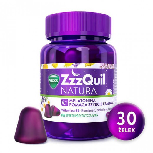 ZzzQuil Natura, żelki o smaku owoców leśnych, 30 sztuk