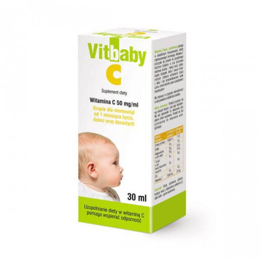 Vitbaby C, krople dla niemowląt od 1 miesiąca, dzieci i dorosłych, 30 ml