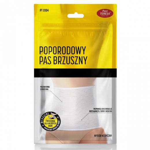 Pani Teresa, pas brzuszny, poporodowy PT 0104, biały, rozmiar S, 1 sztuka
