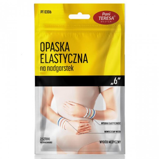 Pani Teresa, opaska elastyczna na nadgarstek PT 0306, krótka 6, rozmiar L, 2 sztuki