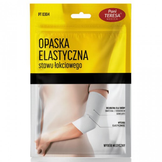 Pani Teresa, opaska elastyczna stawu łokciowego PT 0304, biała, rozmiar XL, 1 sztuka