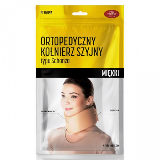 Pani Teresa, kołnierz szyjny ortopedyczny, miękki, typu Schanza, PT 0209A, rozmiar S, 8 cm, 1 sztuka