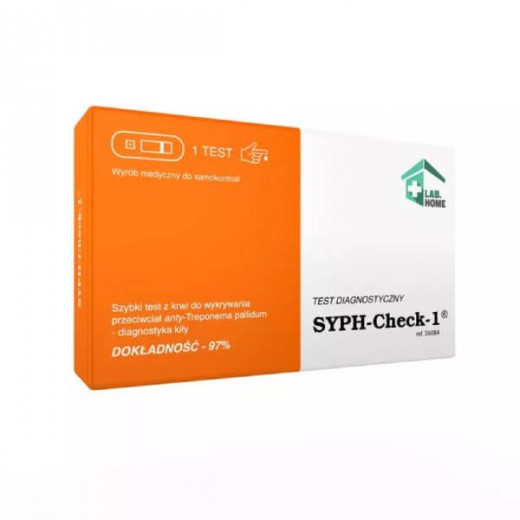 LabHome Syph-Check-1, test z krwi do wykrywania przeciwciał T. pallidum, diagnostyka kiły, 1 sztuka