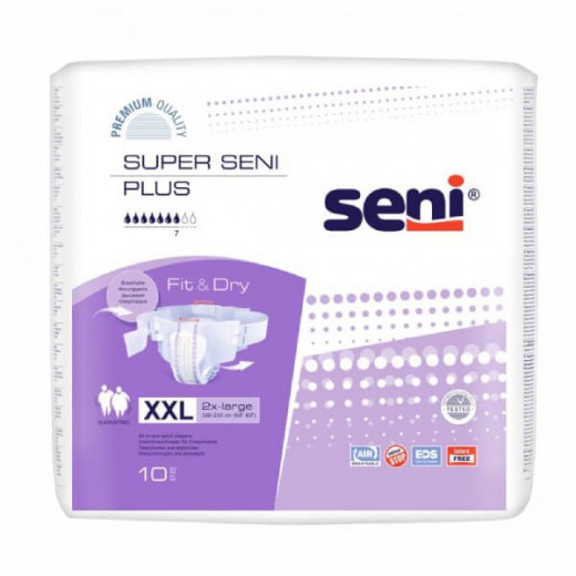 Super Seni Plus, pieluchomajtki, XXL, 160-210 cm, 10 sztuk