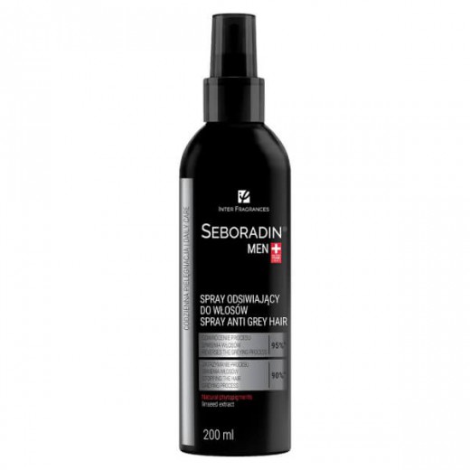Seboradin Men, spray odsiwiający do włosów, fitopigmenty, siemię lniane, 200 ml