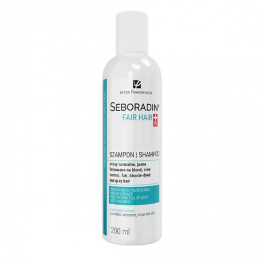 Seboradin Fair Hair, szampon do włosów normalnych, jasnych, farbowanych na blond i siwych, 200 ml