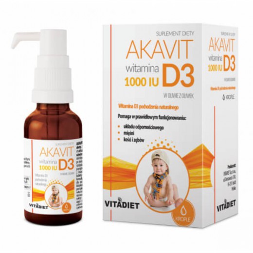 Akavit Witamina D3 1000 IU, krople, 29,4 ml