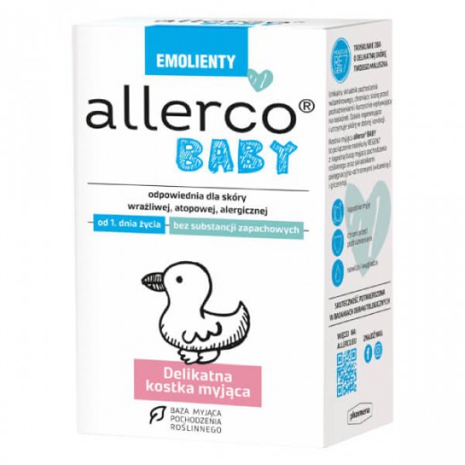 Allerco Baby Emolienty, delikatna kostka myjąca, 100 g