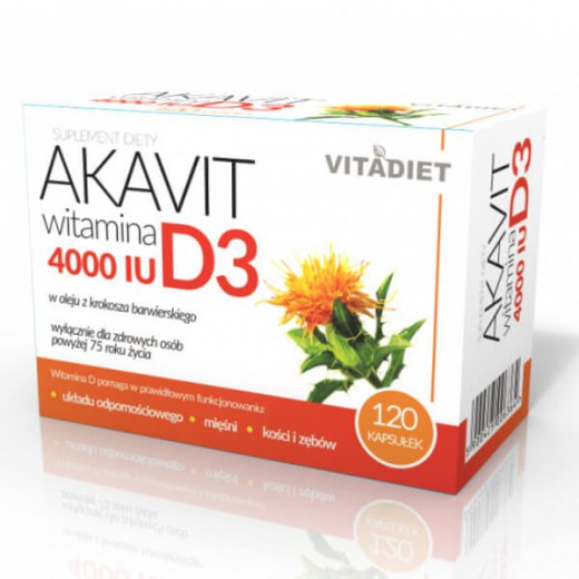 Akavit Witamina D3 4000 IU, 120 kapsułek
