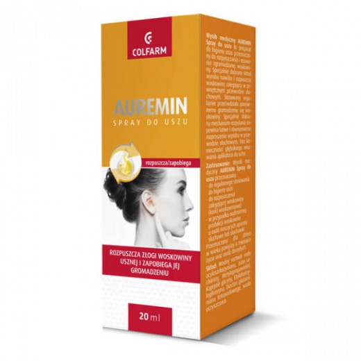 Auremin, spray do uszu do rozpuszczania i usuwania woskowiny, 20 ml