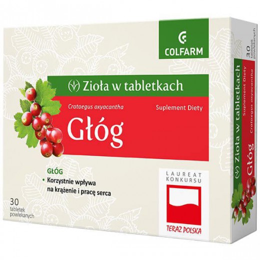 Zioła w tabletkach, Głóg, 30 tabletek