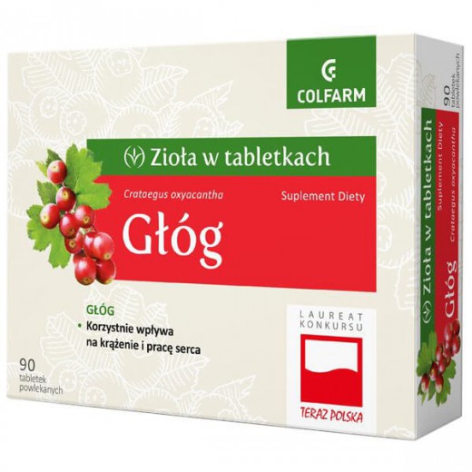 Zioła w tabletkach, Głóg, 90 tabletek powlekanych