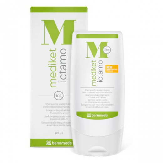Mediket Ictamo, szampon dla podrażnionej i tłustej skóry głowy, 180 ml