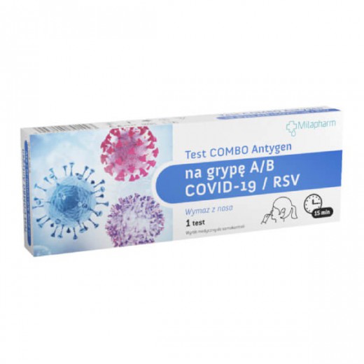 Test COMBO Antygen na grypę A/B+COVID-19/RSV, 1 sztuka