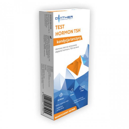 Diather Test Hormon TSH, domowy test do oznaczania poziomu hormonu TSH we krwi, kondycja tarczycy, 1 sztuka