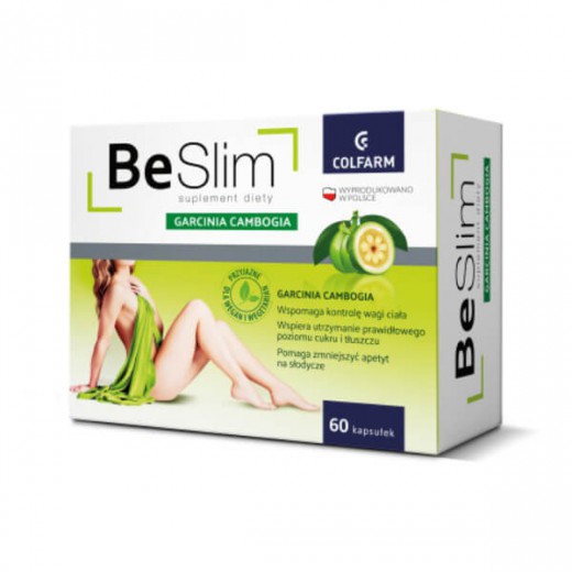 Be Slim Garcinia Cambogia, tamaryndowiec malabarski, 60 kapsułek