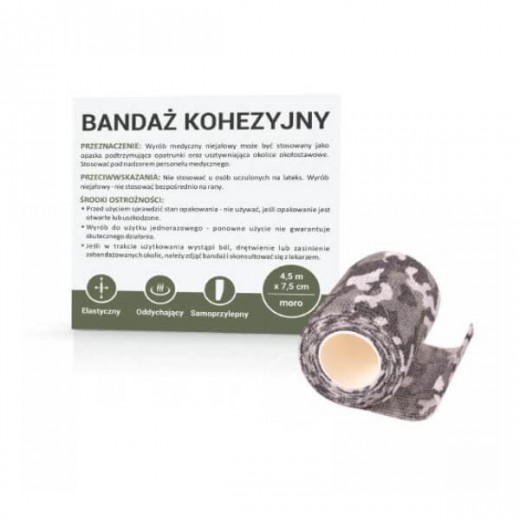 Bandaż kohezyjny moro, 4,5m x 7,5cm, 1 sztuka