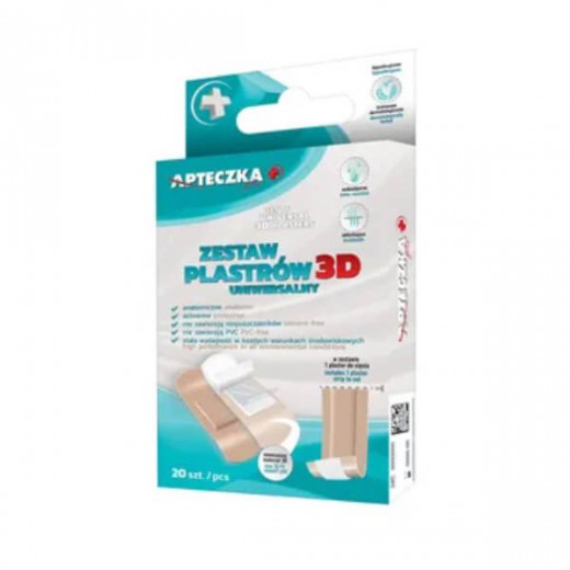 Apteczka Plus, Zestaw plastrów 3D, uniwersalny, 20 sztuk