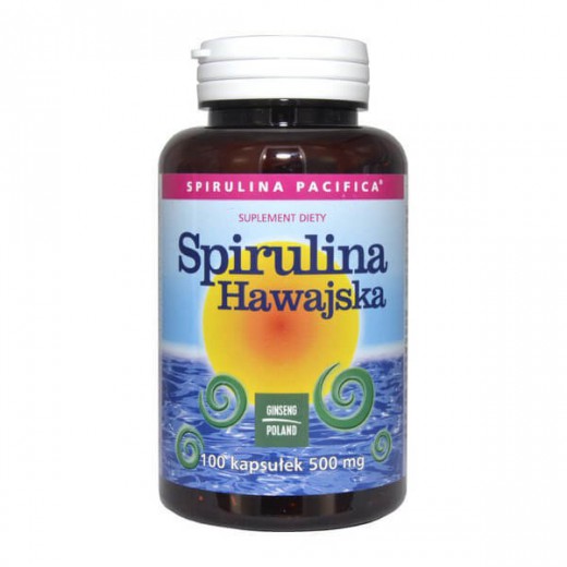 Spirulina Hawajska, 500 mg, 100 kapsułek