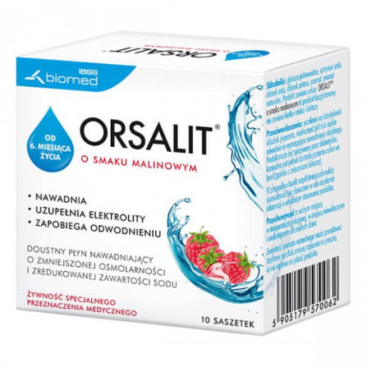 Orsalit, smak malinowy, 4,87 g x 10 saszetek