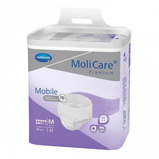 Molicare Premium Mobile, pieluchomajtki, 8 kropli, M, 14 sztuk