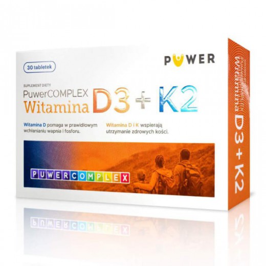 Puwer Complex Witamina D3 + K2, 30 tabletek