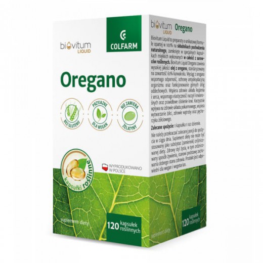 Biovitum Liquid Oregano, 120 kapsułek